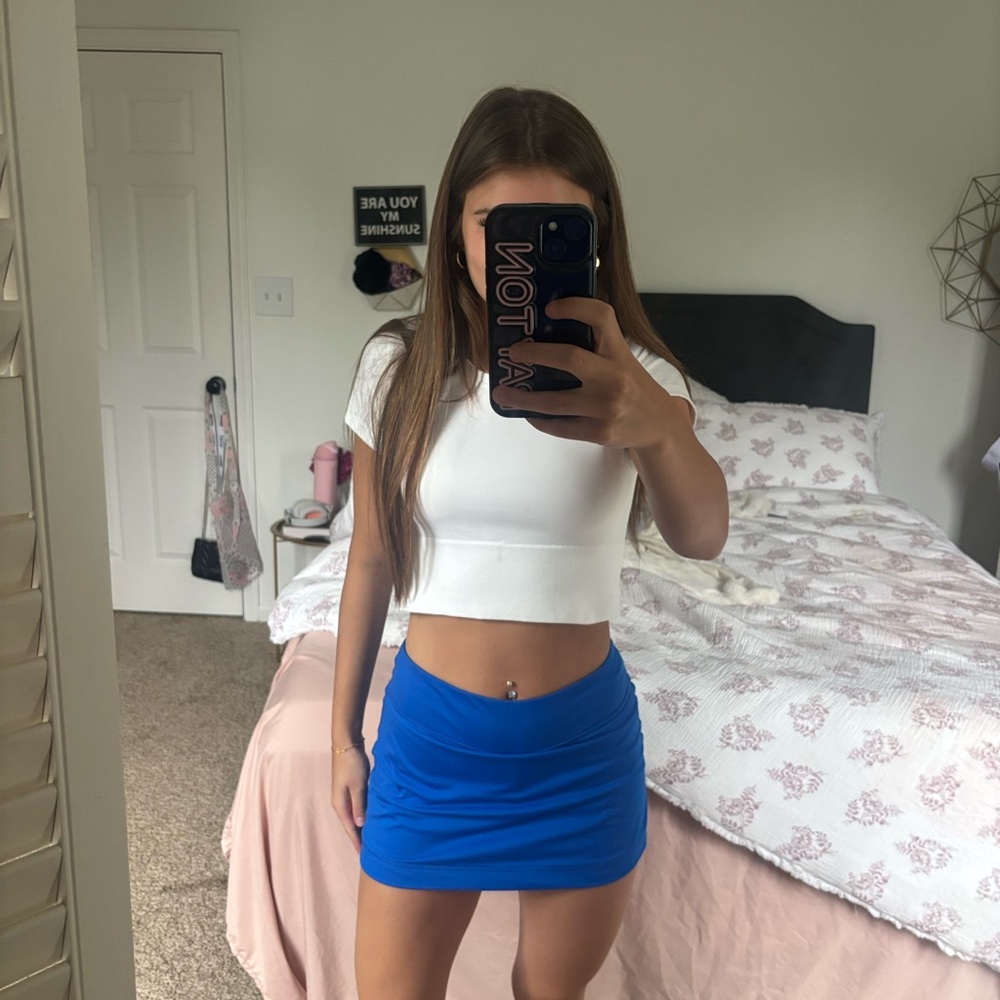 DSG Blue Ruched Pencil Mini Skirt Night Out